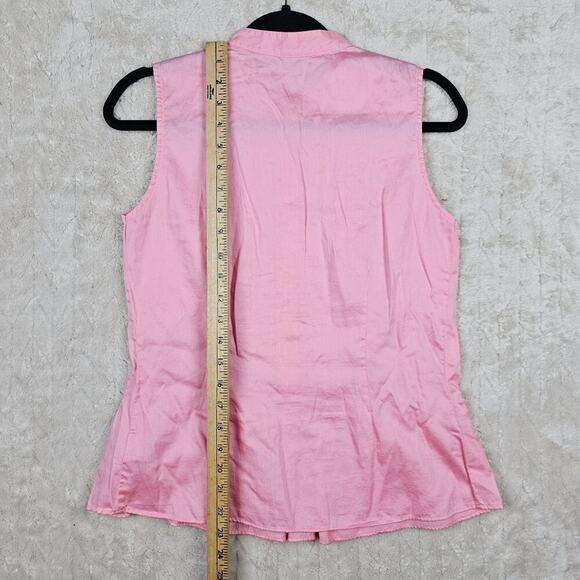 VTG Tommy Hilfiger Blouse 8 Pink Coquette Y2K Preppy Academia Tennis Prep 90s - Picture 5 of 6